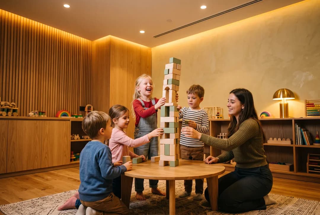 Children building at COBA.